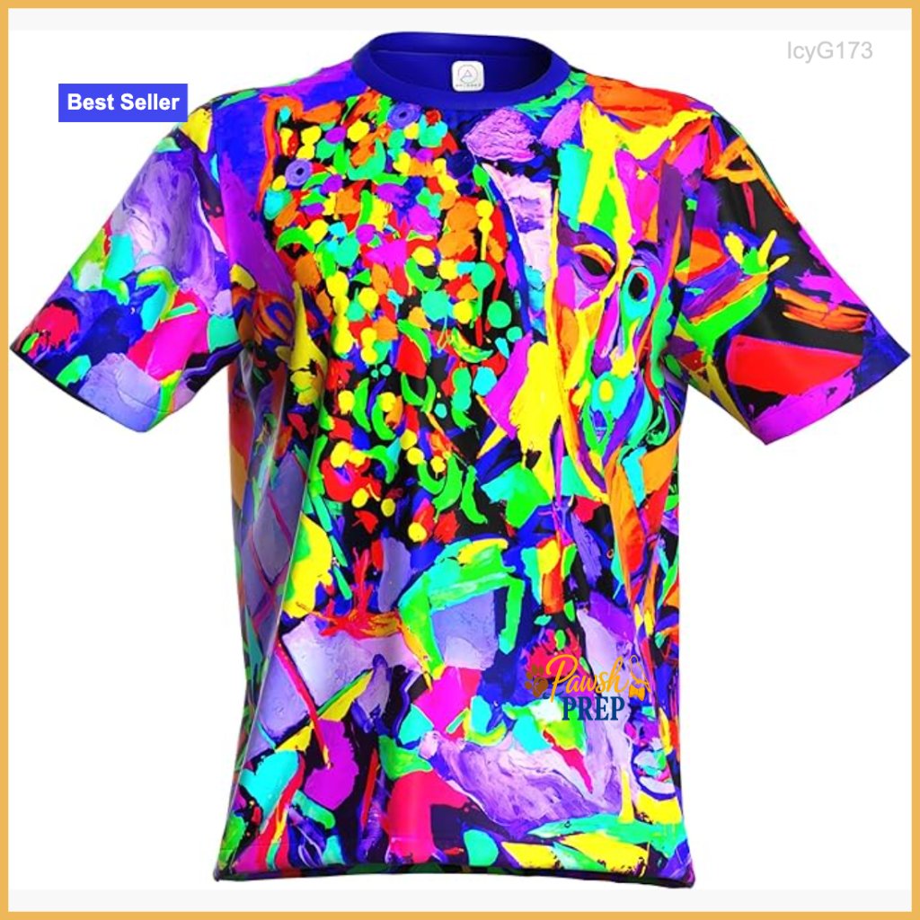 Uv Glow Blacklight TShirt Regular Fit Short Sleeve Party Festival Wear